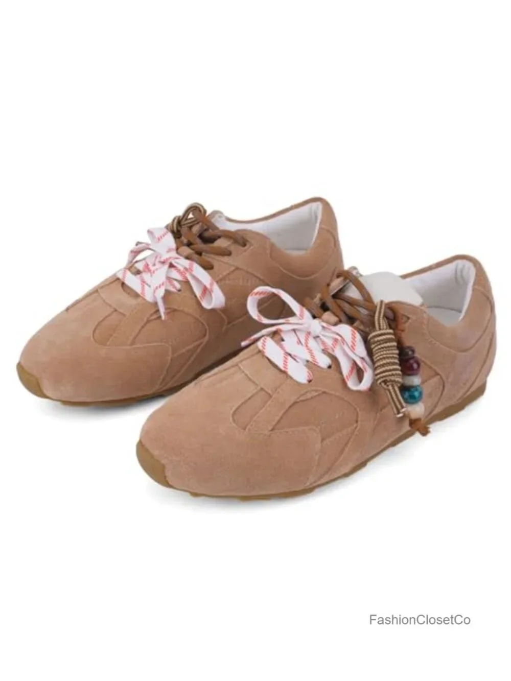 Retro Fashion Sneakers with Two-Tone Laces - Breathable Mesh Lining - Comfort
